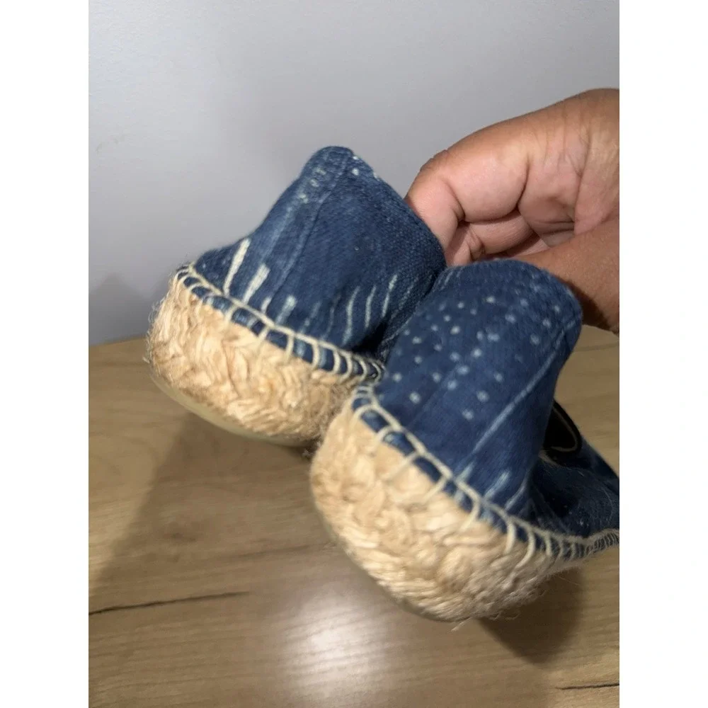 Soludos Women's‎ Espadrille Flats Blue Denim Patchwork Slip-On Size 8 EUR 38.5 Z